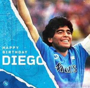 Gli auguri social dell’SSC Napoli a Diego Armando Maradona